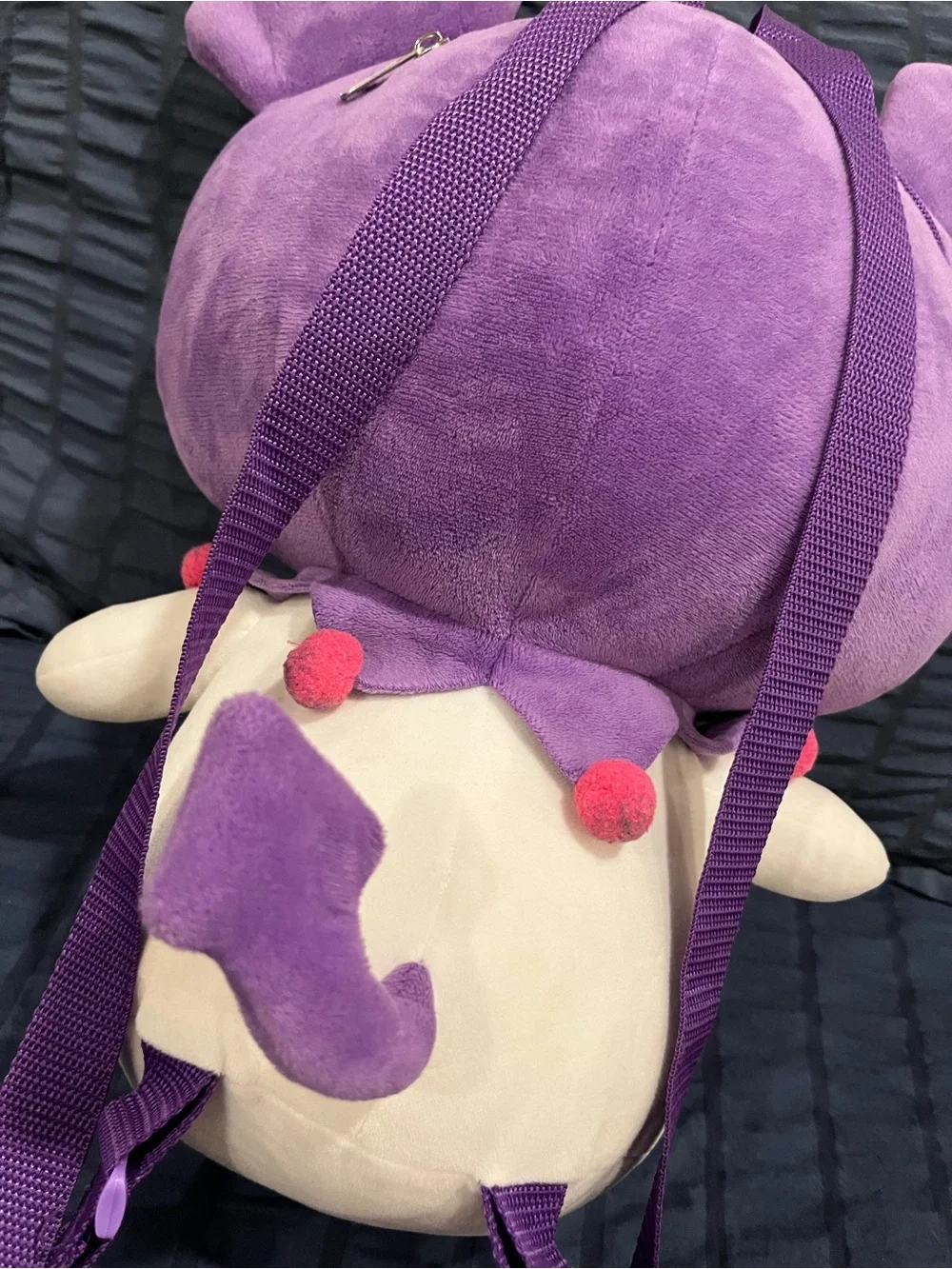 Purple Plush Character Backpack with Pink Bow